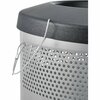 Global Industrial Round Perforated Trash Can, Silver, Steel 641313SS